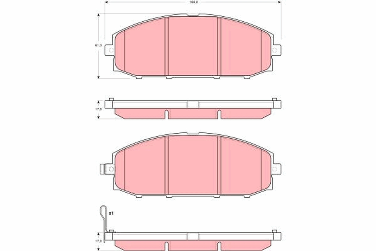 Brake Pad Set, disc brake - GDB3361 TRW
