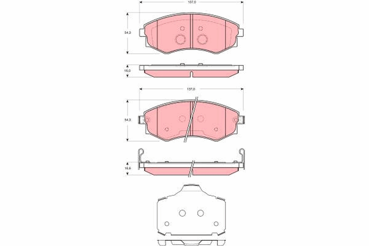 Brake Pad Set, disc brake - GDB3365 TRW