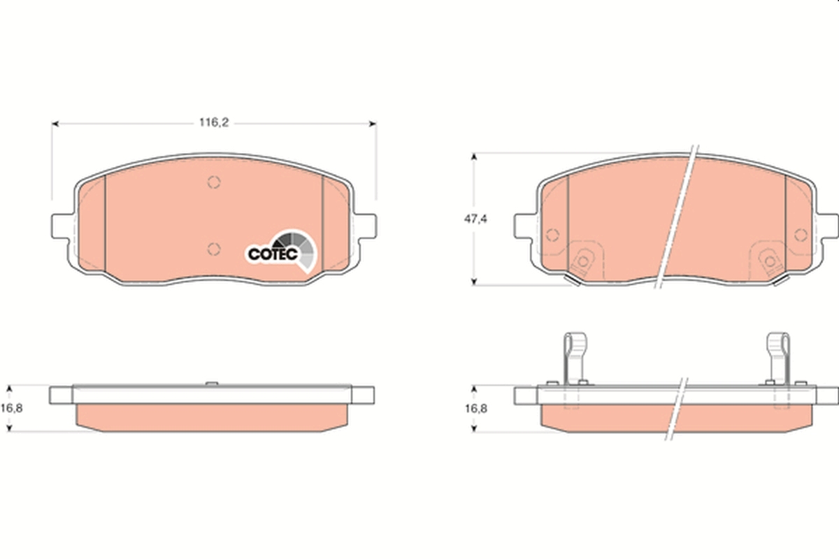 Brake Pad Set, disc brake - GDB3369 TRW