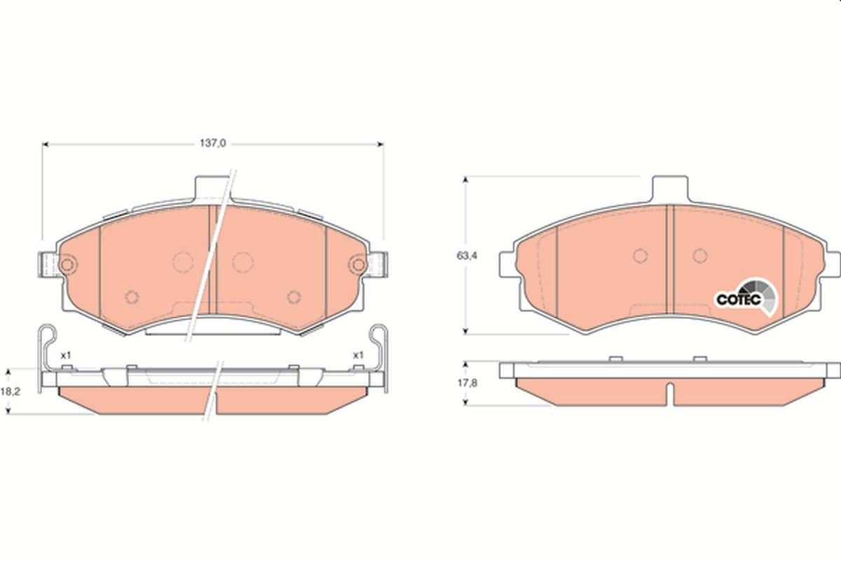 Brake Pad Set, disc brake - GDB3378 TRW