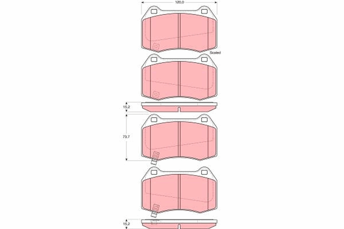 Brake Pad Set, disc brake - GDB3381 TRW