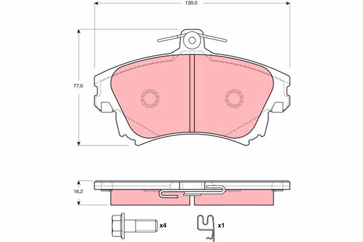Kit pastiglie freno, Freno a disco - GDB3389 TRW
