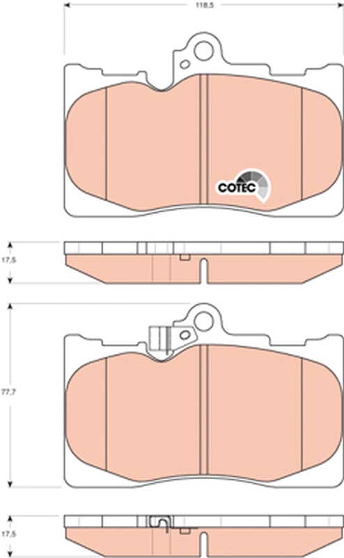 Brake Pad Set, disc brake - GDB3398 TRW