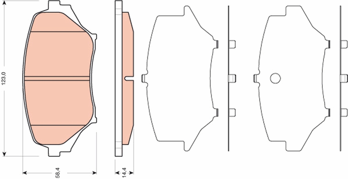 Brake Pad Set, disc brake - GDB3401 TRW