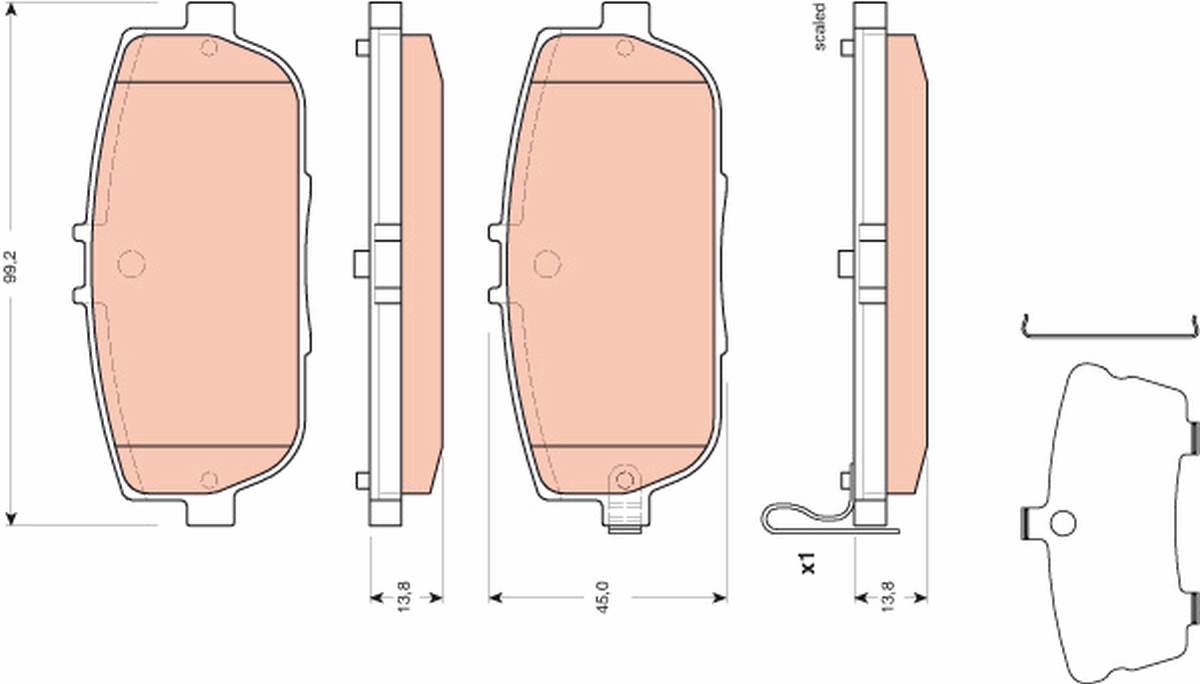 Brake Pad Set, disc brake - GDB3402 TRW