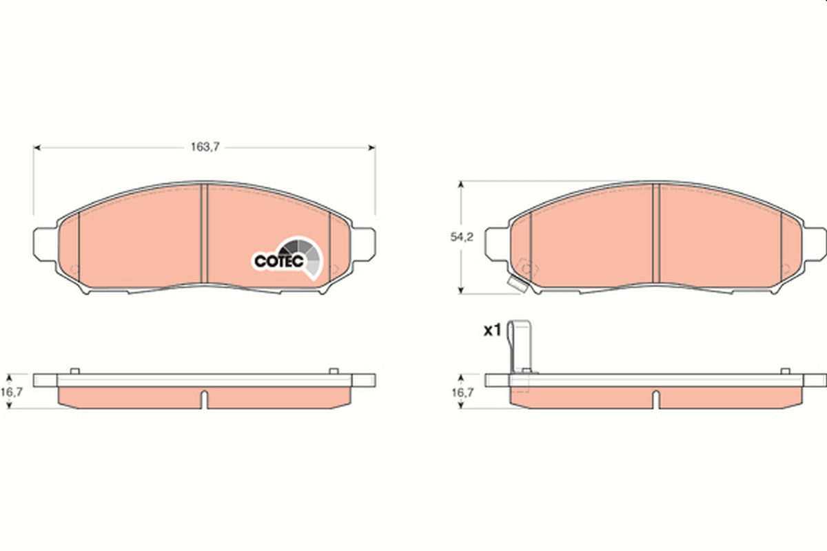 Brake Pad Set, disc brake - GDB3404 TRW