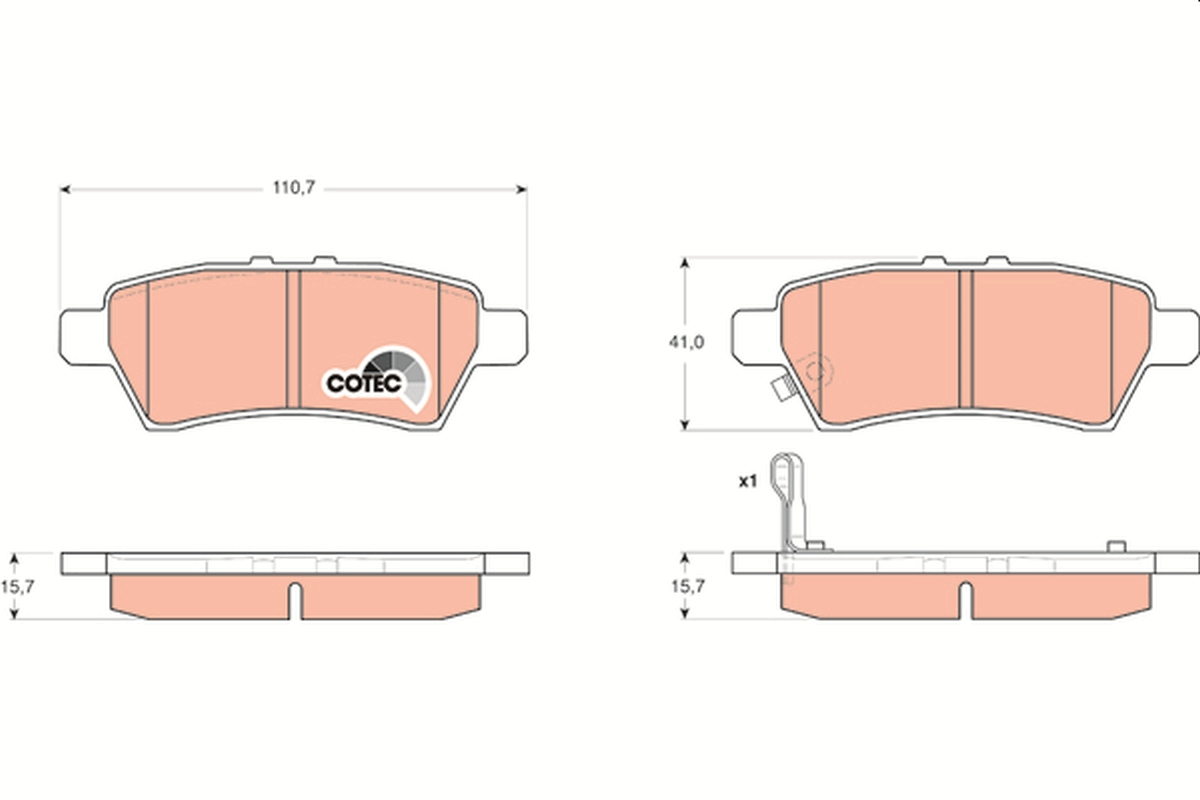 Brake Pad Set, disc brake - GDB3405 TRW