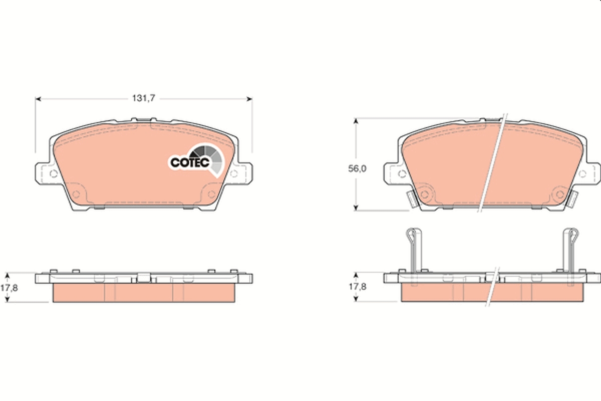 Brake Pad Set, disc brake - GDB3407 TRW