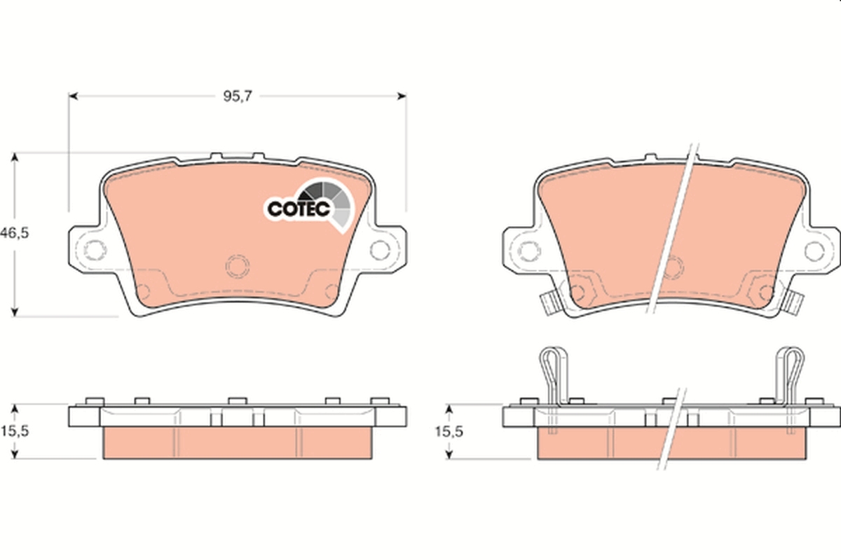 Brake Pad Set, disc brake - GDB3408 TRW