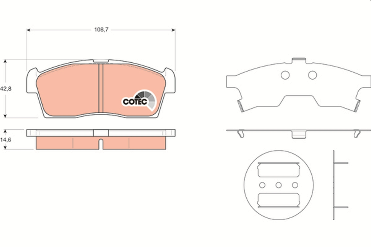 Brake Pad Set, disc brake - GDB3411 TRW