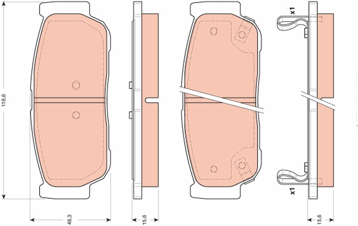 Brake Pad Set, disc brake - GDB3413 TRW