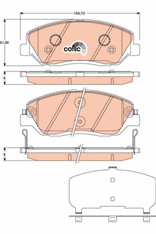 Brake Pad Set, disc brake - GDB3418 TRW