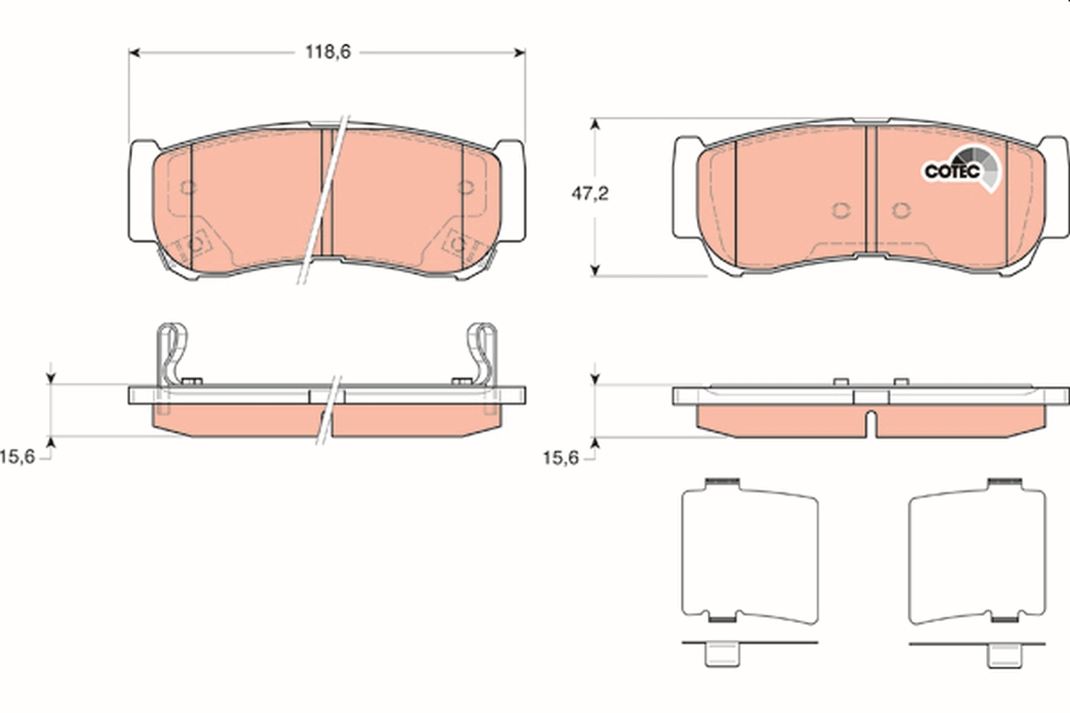 Brake Pad Set, disc brake - GDB3419 TRW