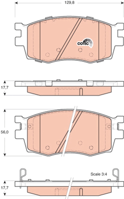 Brake Pad Set, disc brake - GDB3420 TRW
