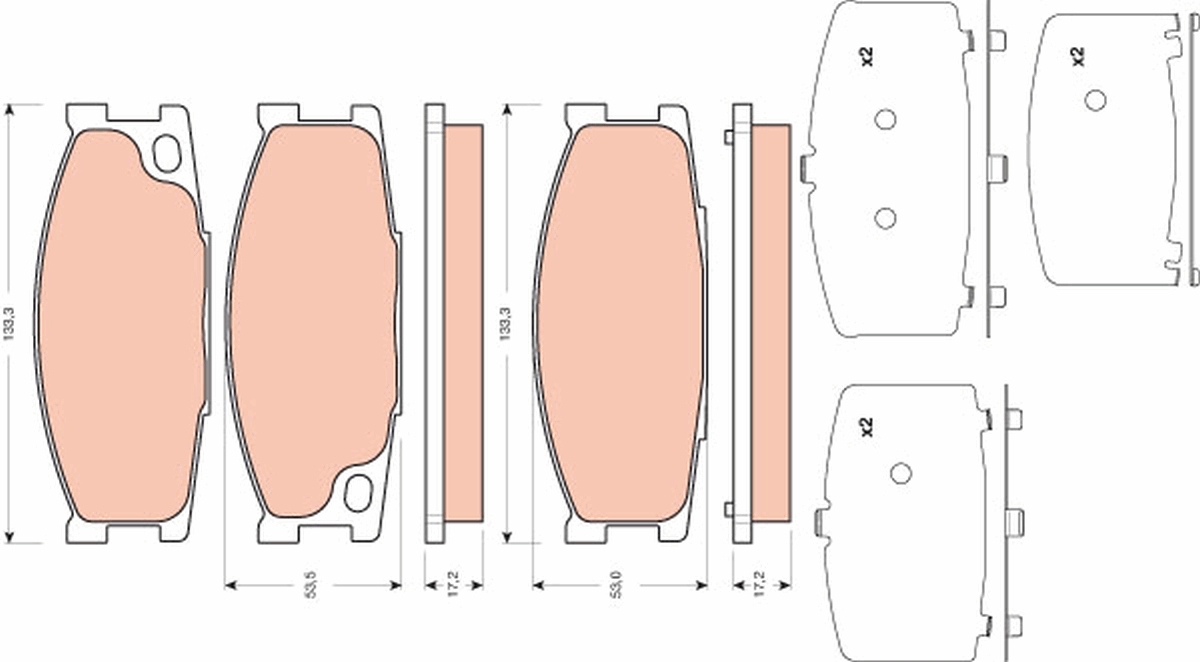 Kit pastiglie freno, Freno a disco - GDB3423 TRW