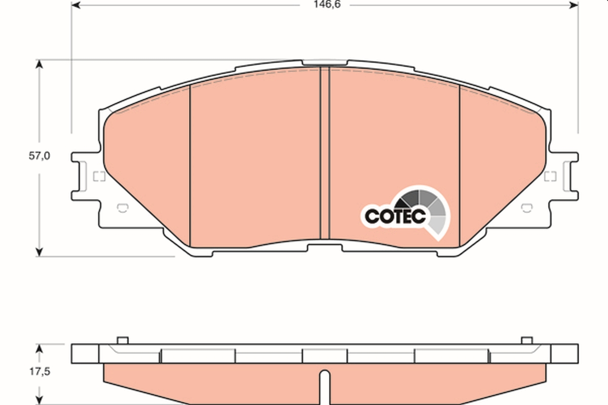 Brake Pad Set, disc brake - GDB3424 TRW