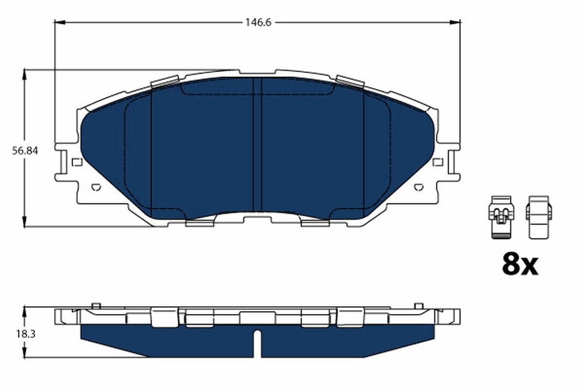 Brake Pad Set, disc brake - GDB3424BTE TRW