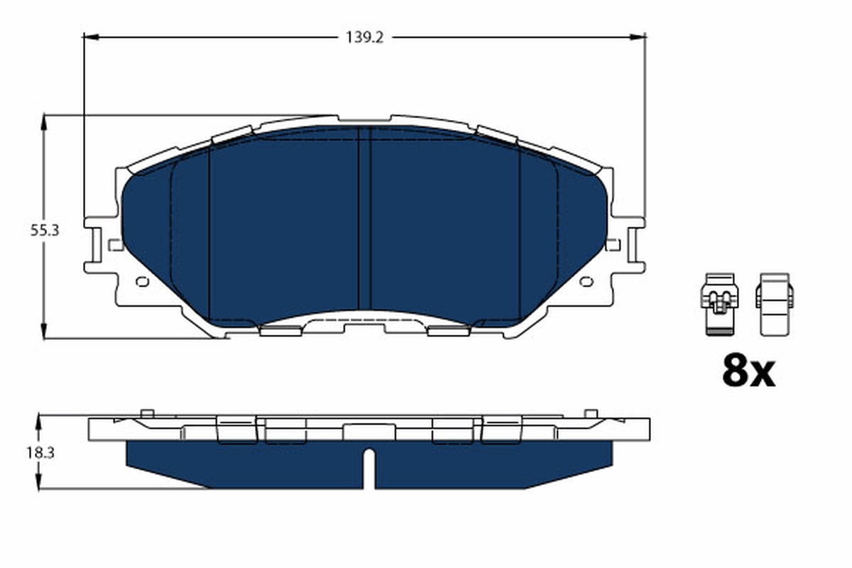 Brake Pad Set, disc brake - GDB3425BTE TRW