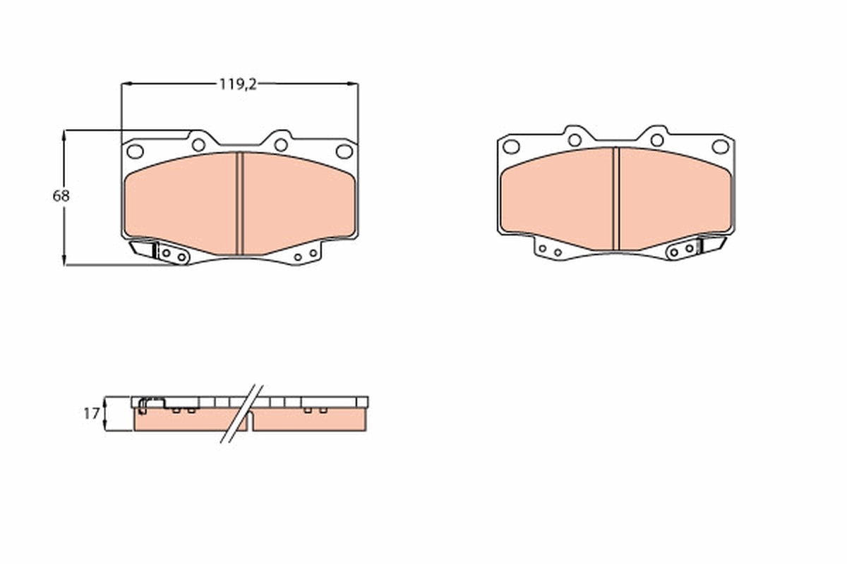 Kit pastiglie freno, Freno a disco - GDB3428 TRW
