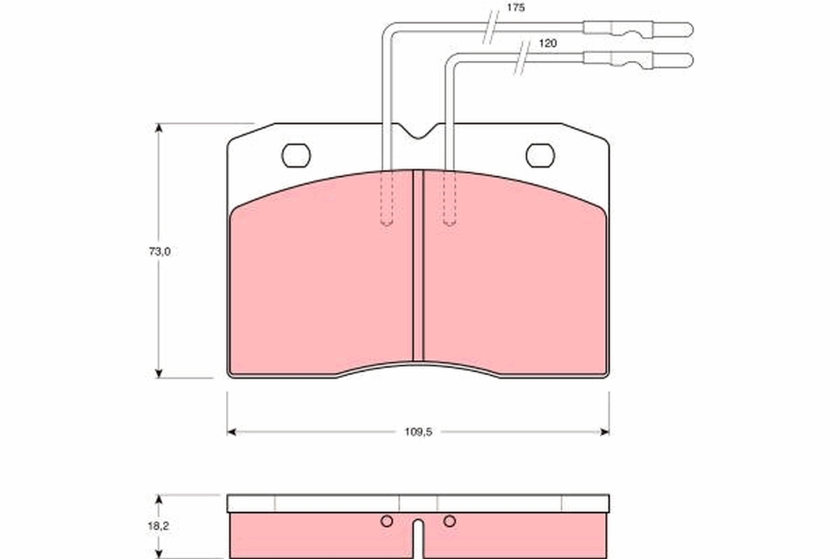 Brake Pad Set, disc brake - GDB343 TRW