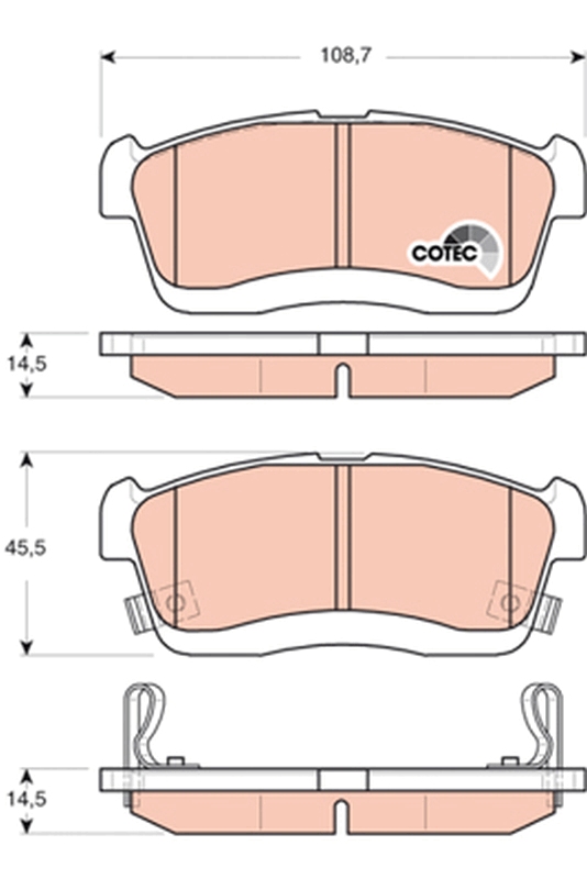 Brake Pad Set, disc brake - GDB3430 TRW