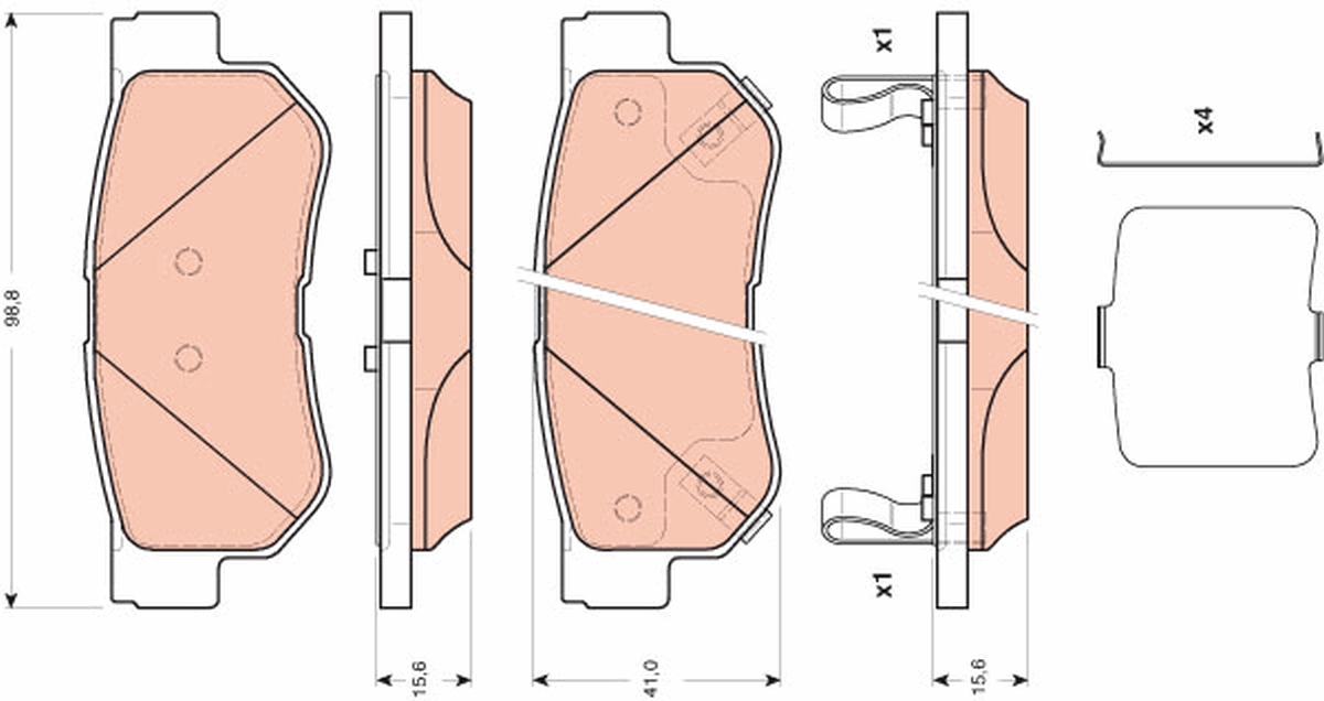 Brake Pad Set, disc brake - GDB3432 TRW