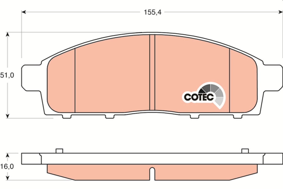 Brake Pad Set, disc brake - GDB3435 TRW