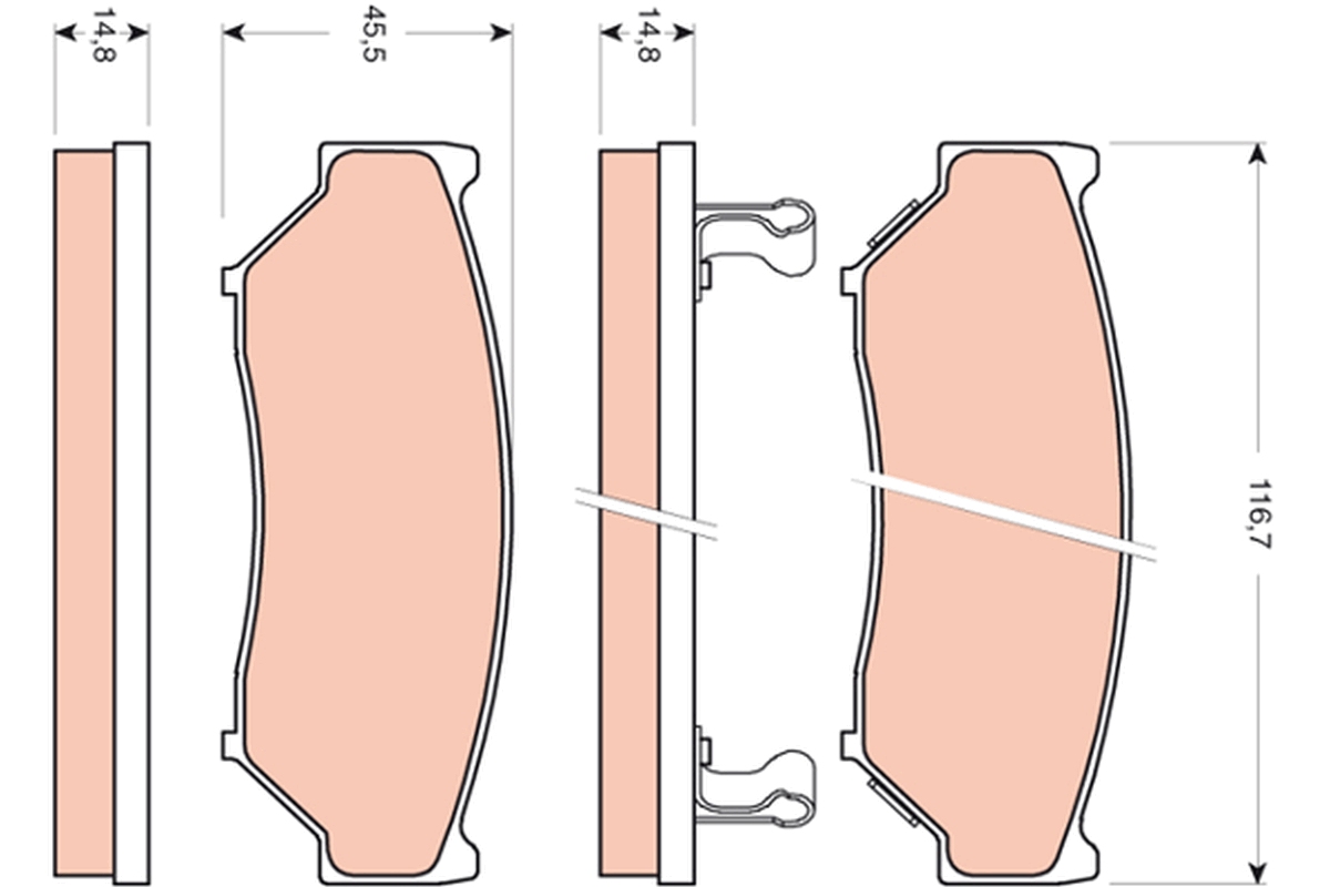 Brake Pad Set, disc brake - GDB3436 TRW