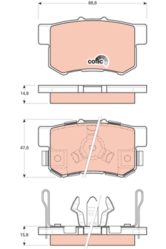 Kit pastiglie freno, Freno a disco - GDB3438 TRW