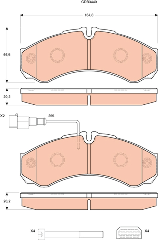 Brake Pad Set, disc brake - GDB3440 TRW