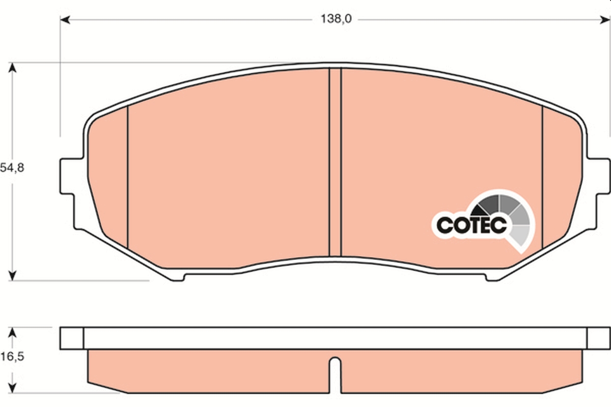 Brake Pad Set, disc brake - GDB3443 TRW