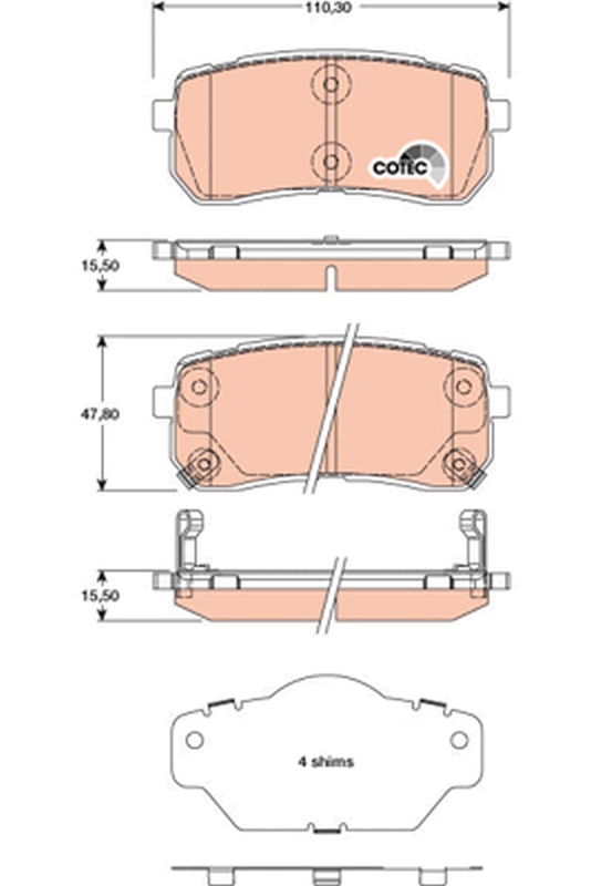 Brake Pad Set, disc brake - GDB3449 TRW
