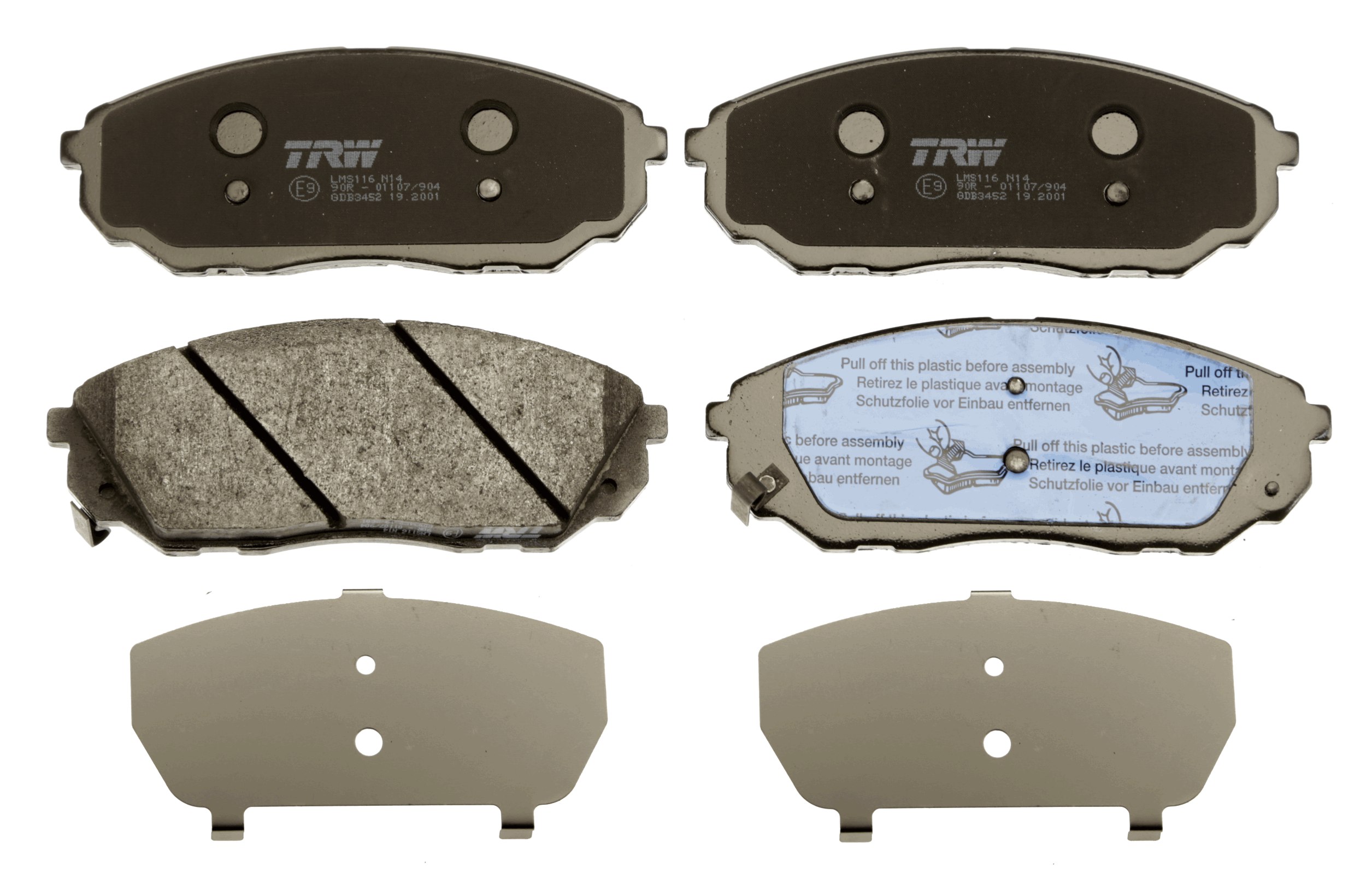 Комплект тормозных колодок, дисковый тормоз - GDB3452 TRW