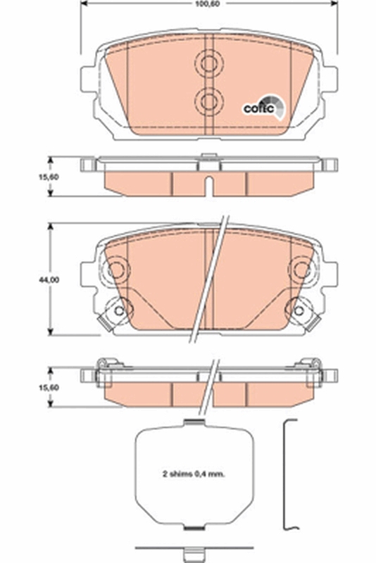 Brake Pad Set, disc brake - GDB3462 TRW