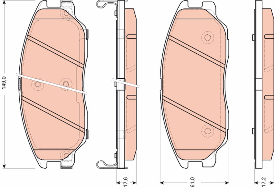 Brake Pad Set, disc brake - GDB3465 TRW