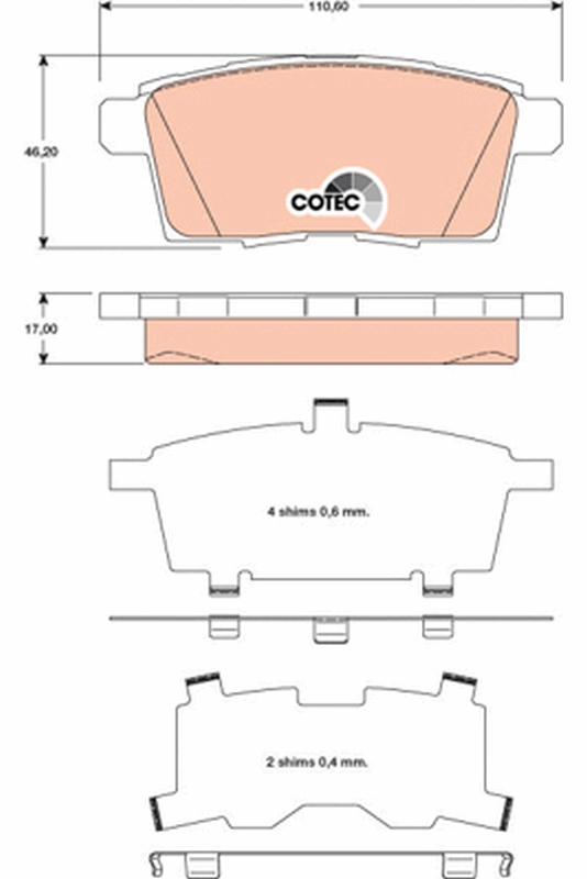 Kit pastiglie freno, Freno a disco - GDB3472 TRW