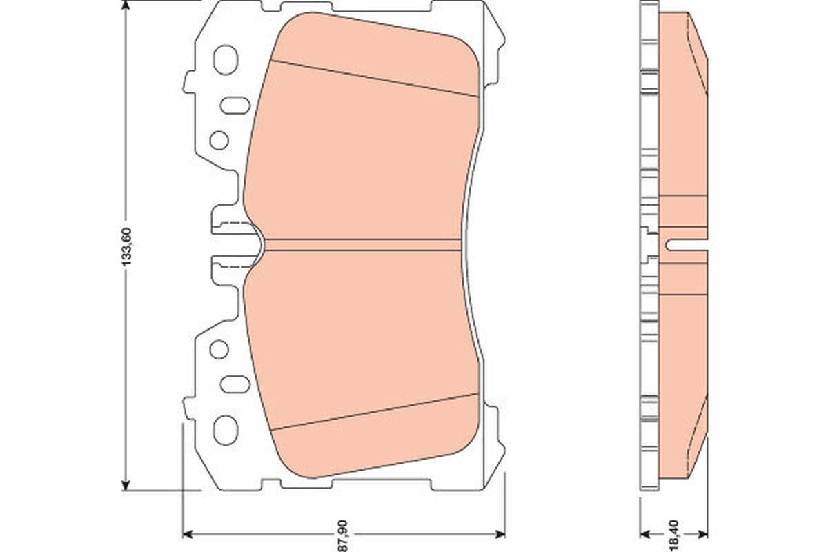 Brake Pad Set, disc brake - GDB3473 TRW