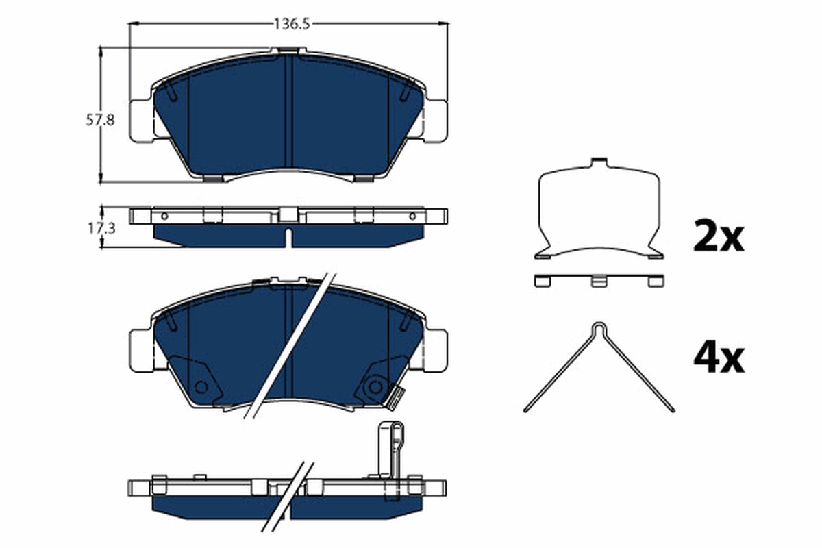 Brake Pad Set, disc brake - GDB3478BTE TRW