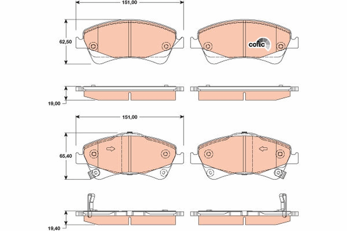 Kit pastiglie freno, Freno a disco - GDB3479 TRW