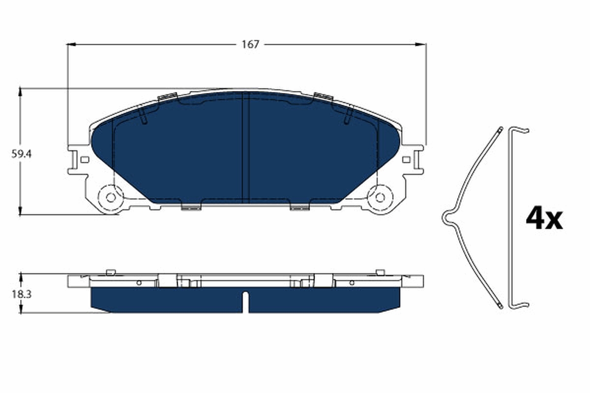 Brake Pad Set, disc brake - GDB3484BTE TRW