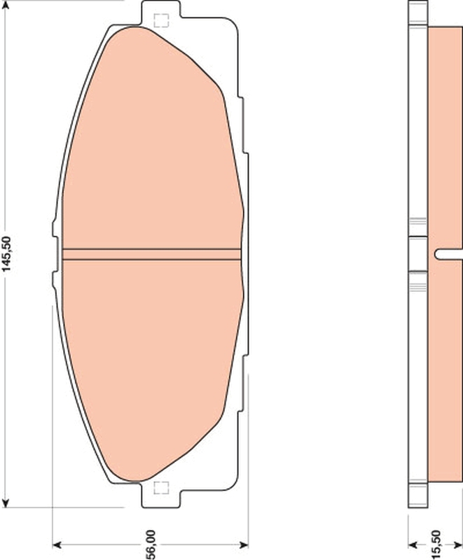 Brake Pad Set, disc brake - GDB3485 TRW