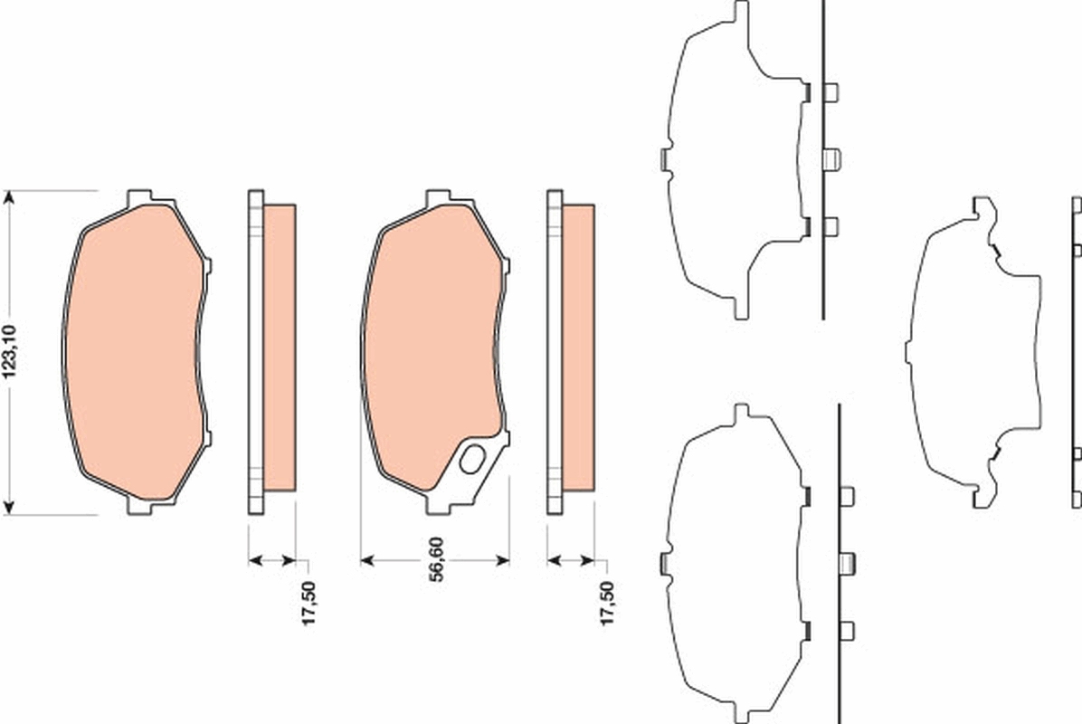 Brake Pad Set, disc brake - GDB3486 TRW