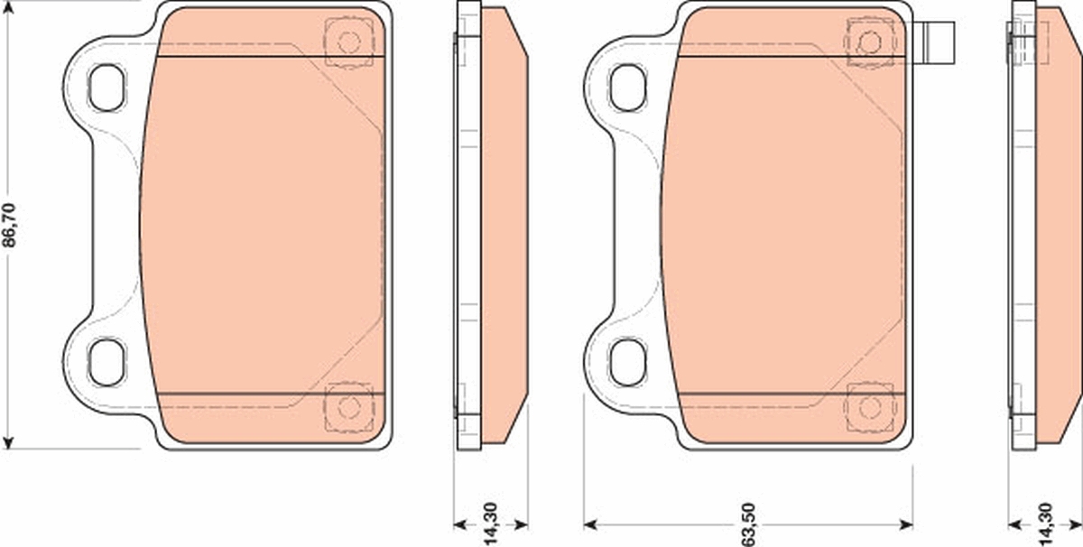 Brake Pad Set, disc brake - GDB3488 TRW