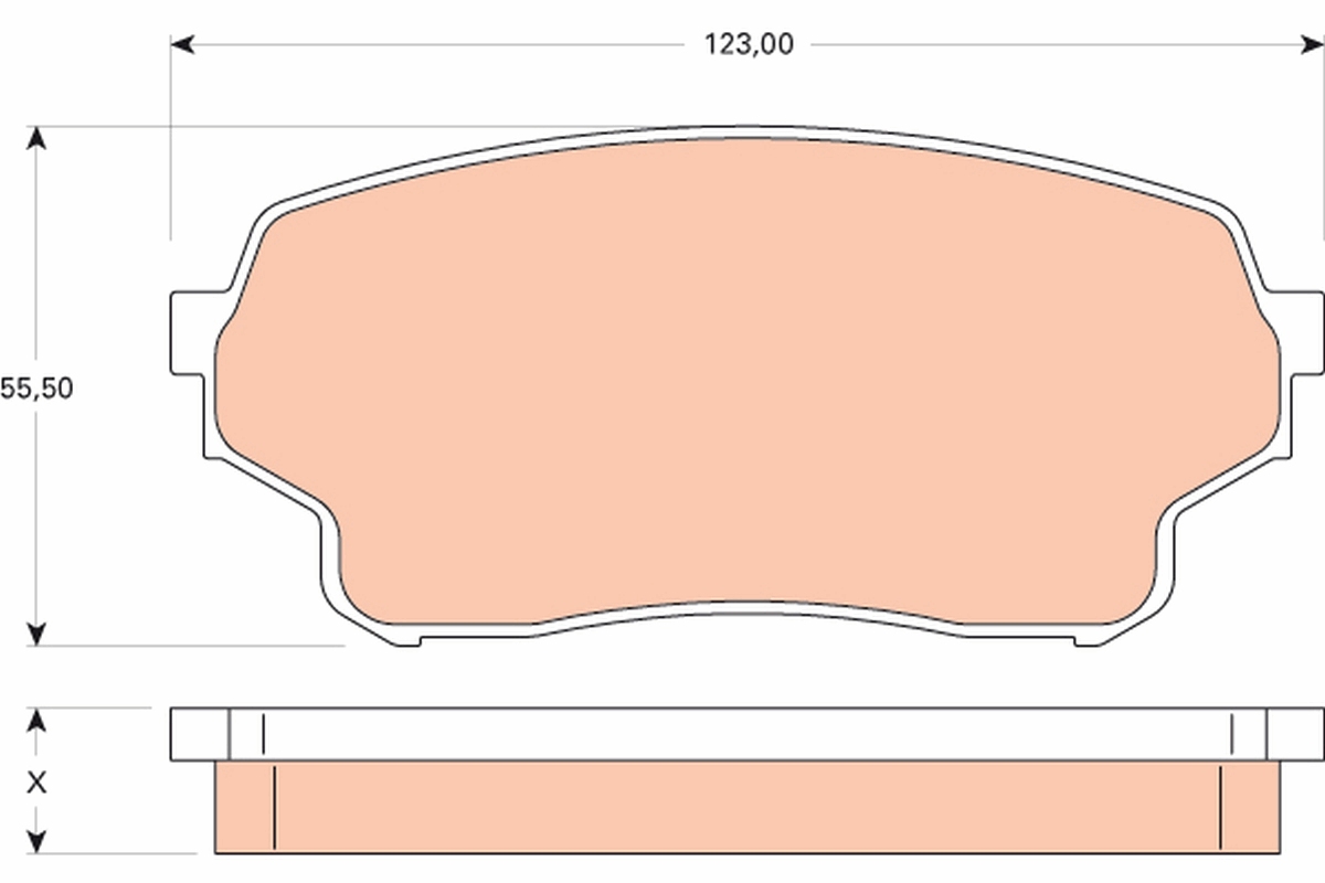 Brake Pad Set, disc brake - GDB3490 TRW