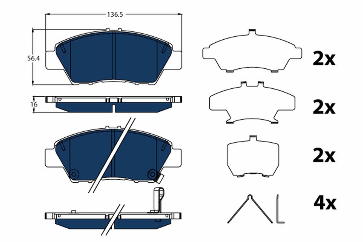 Brake Pad Set, disc brake - GDB3493BTE TRW