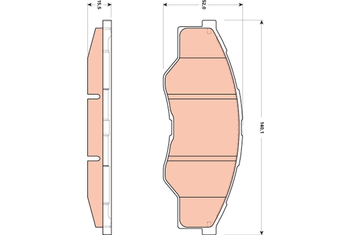 Brake Pad Set, disc brake - GDB3500 TRW