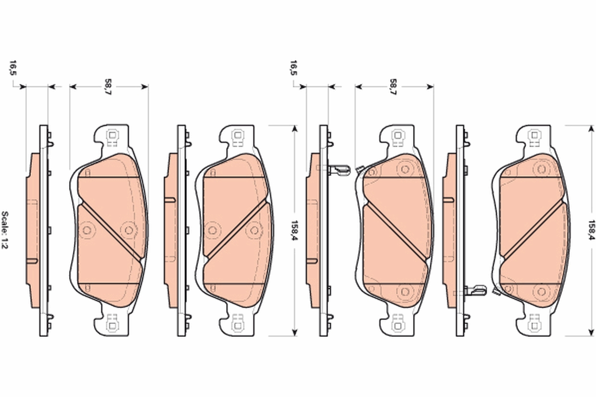 Brake Pad Set, disc brake - GDB3503 TRW