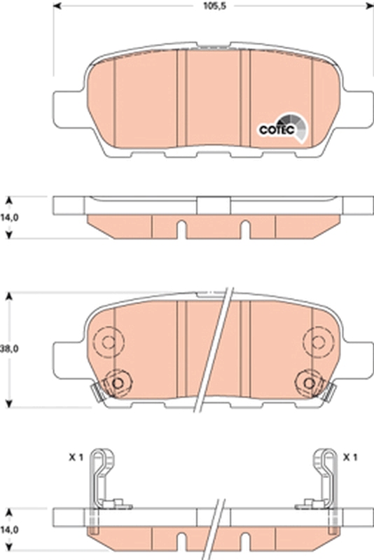 Brake Pad Set, disc brake - GDB3507 TRW