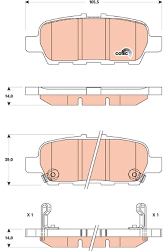 Brake Pad Set, disc brake - GDB3508 TRW