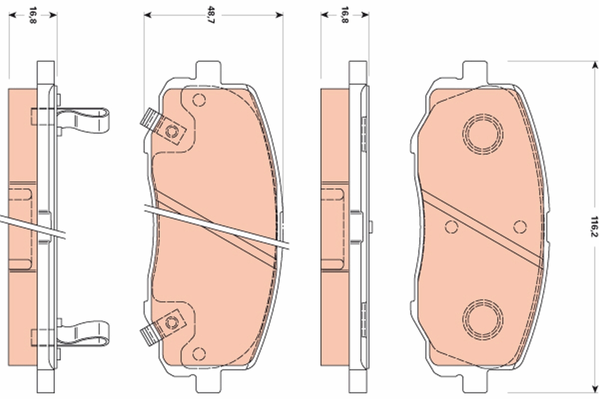 Brake Pad Set, disc brake - GDB3510 TRW